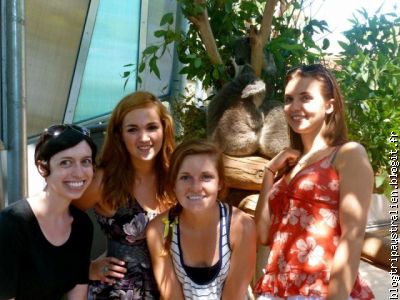 Emilie et ses copines avec les koalas !